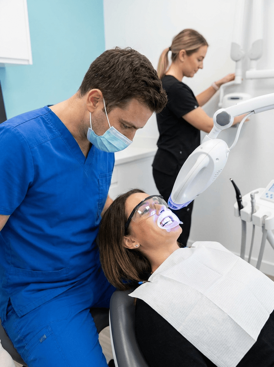 patient smiling after professional teeth whitening at Rancho Bernardo Dental Arts in San Diego