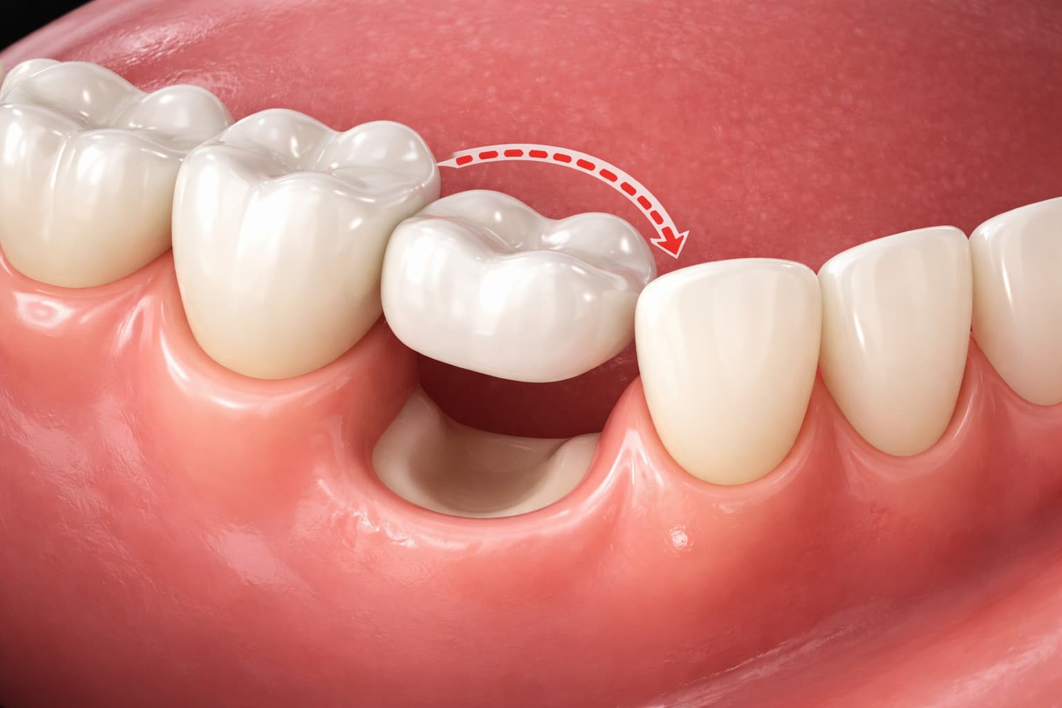 Cantilever bridge restoration replacing a missing tooth at Rancho Bernardo Dental Arts